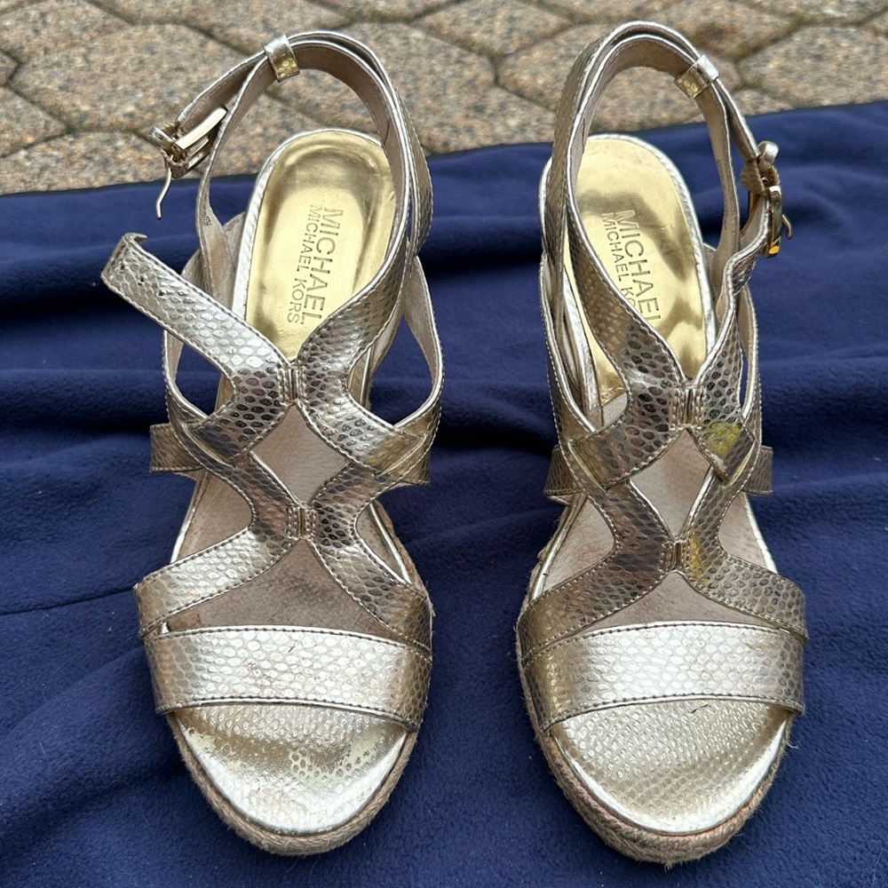 Michael Kors Gold Strappy Sandals
